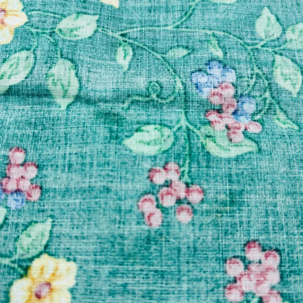 Longaberger Emerald Vine‎ Napkins Set of 2 Green Floral Cotton 17x17 USA Flaws